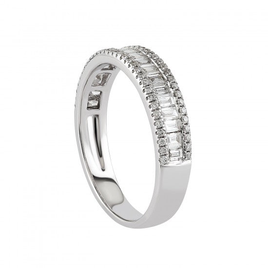 Пръстен халка бяло злато с Диаманти 0.63 карата